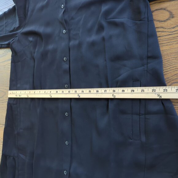 J. Jill Wearever Collection Black Shirt Dress M Button Front Ruffle Tiered Back - Picture 11 of 16
